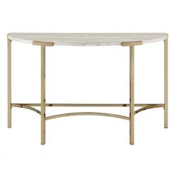 Loomic 48.13 in. Champagne and White Haft-Circle Faux Marble Console Table by Furniture of America 9 Loomic 48.13 in. Champagne and White Haft-Circle Faux Marble Console Table by Furniture of America -Furniture of America Sales Store champagne and white furniture of america console tables idf 4196cpn s c3 1000