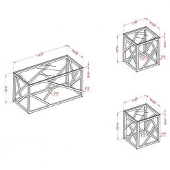 Ellestia 3-Piece 47.25 in. Champagne Rectangle Glass Coffee Table Set by Furniture of America -Furniture of America Sales Store champagne furniture of america coffee tables idf 4017cpn 3pk 76 1000
