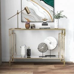 Elrod 43.25 in. Champagne Rectangle Glass Console Table by Furniture of America 10 Elrod 43.25 in. Champagne Rectangle Glass Console Table by Furniture of America -Furniture of America Sales Store champagne furniture of america console tables idf 4132cpn s 4f 1000