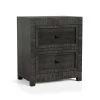 Courier 2-Drawer Charcoal Nightstand 28 in. H x 24 in. W x 16 in. D by Furniture of America