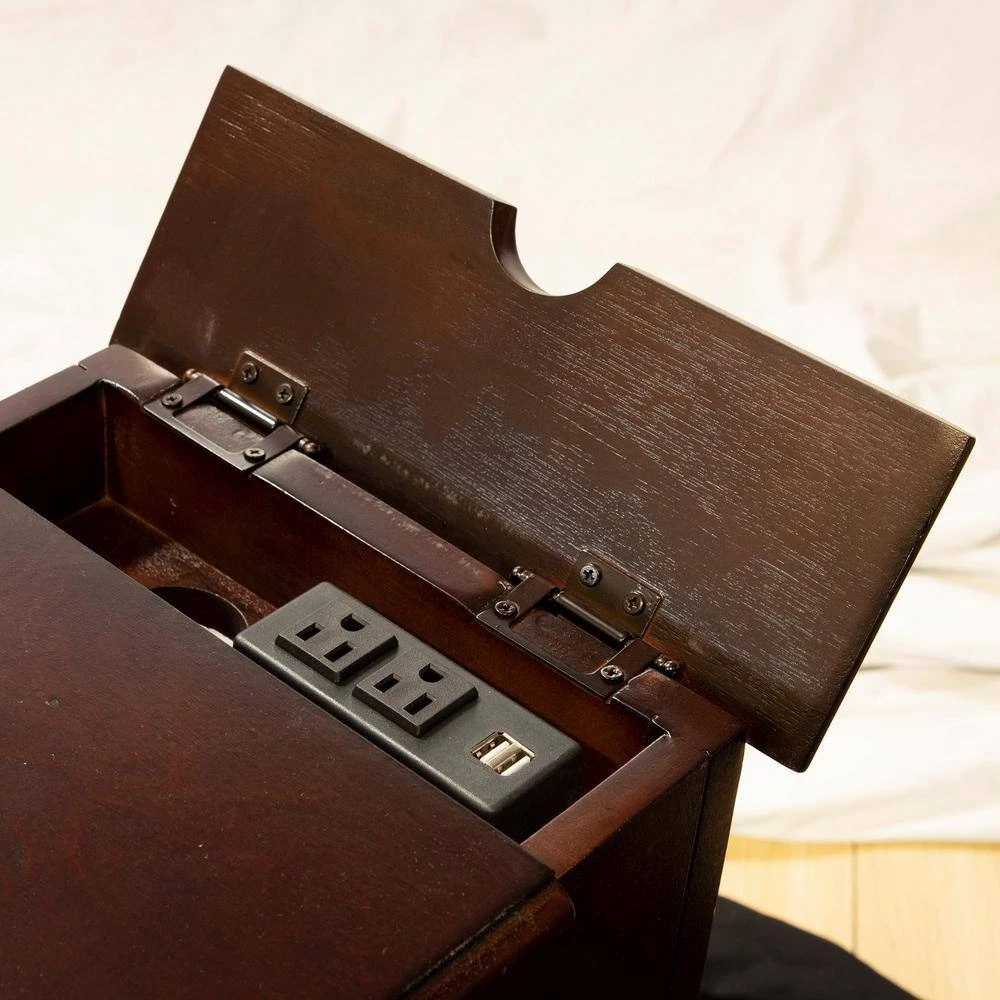 Turetta 24 in. Cherry Rectangular Wooden Top End Table by Furniture of America 5 Turetta 24 in. Cherry Rectangular Wooden Top End Table by Furniture of America - Image 5