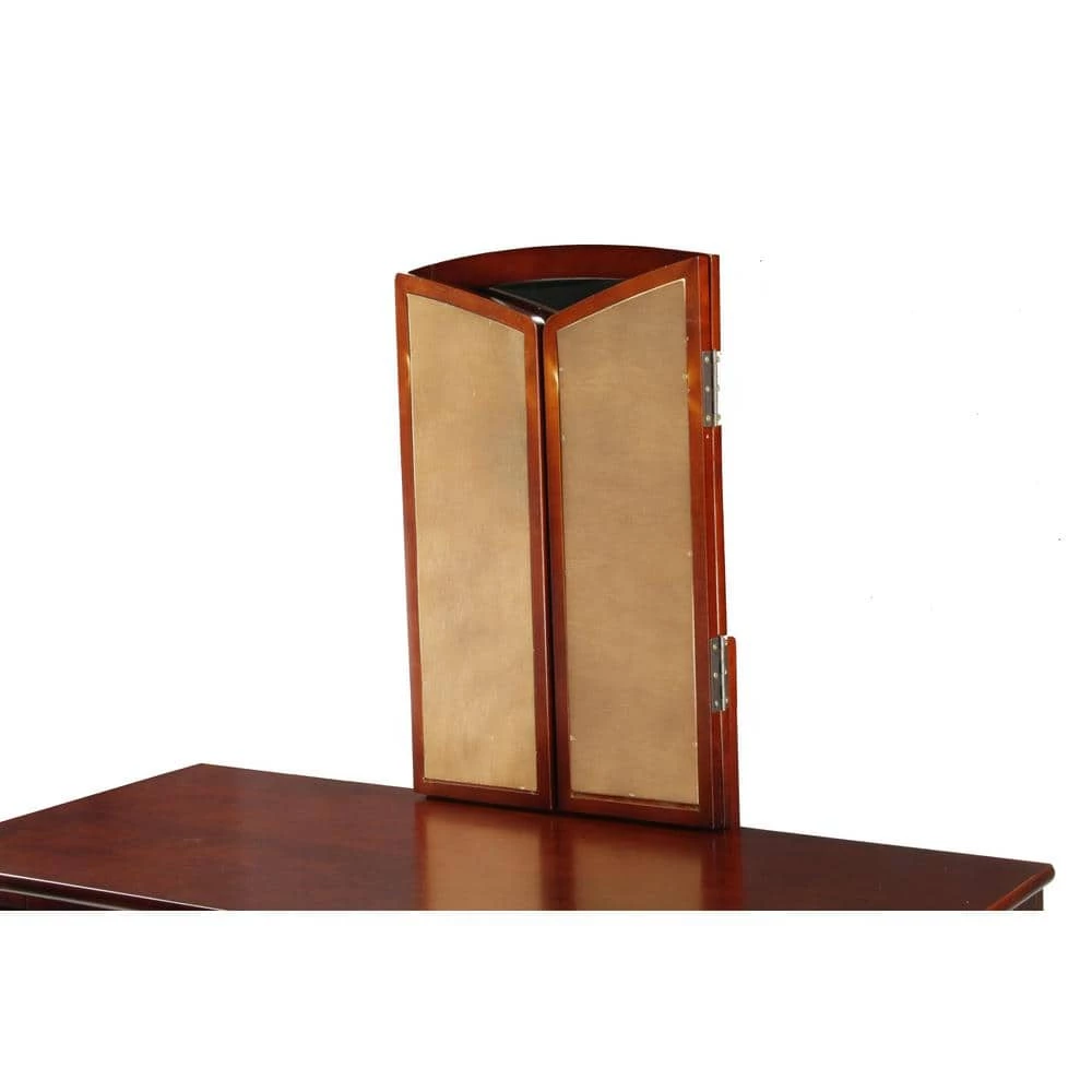 Talia 2-Piece Cherry Antique Drawer Pull Vanity Set by Furniture of America 4 Talia 2-Piece Cherry Antique Drawer Pull Vanity Set by Furniture of America - Image 4