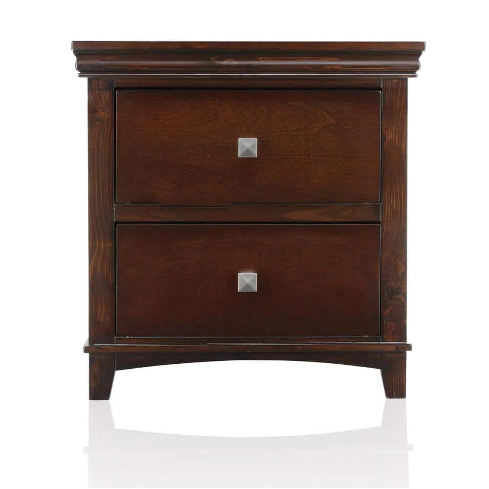 Chandler 2-Drawer Cherry Nightstand by Furniture of America 1 Chandler 2-Drawer Cherry Nightstand by Furniture of America