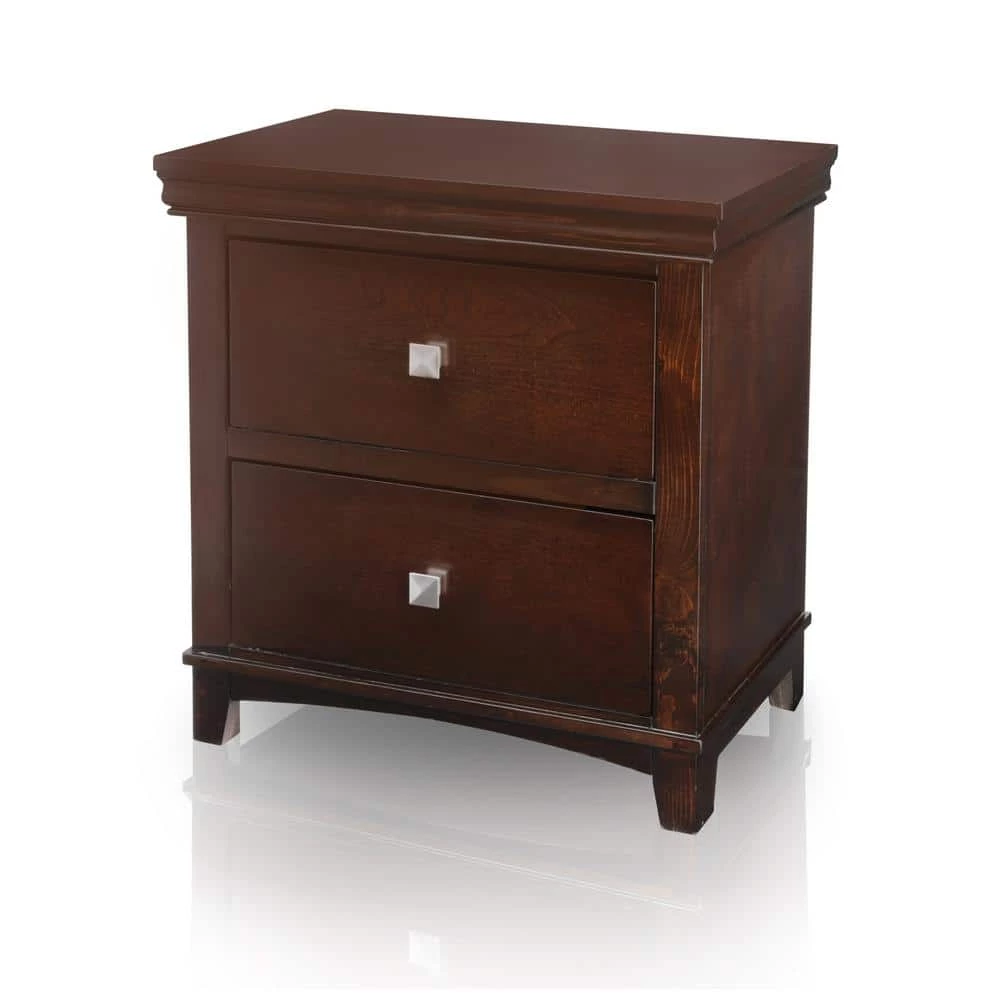 Chandler 2-Drawer Cherry Nightstand by Furniture of America 3 Chandler 2-Drawer Cherry Nightstand by Furniture of America - Image 3