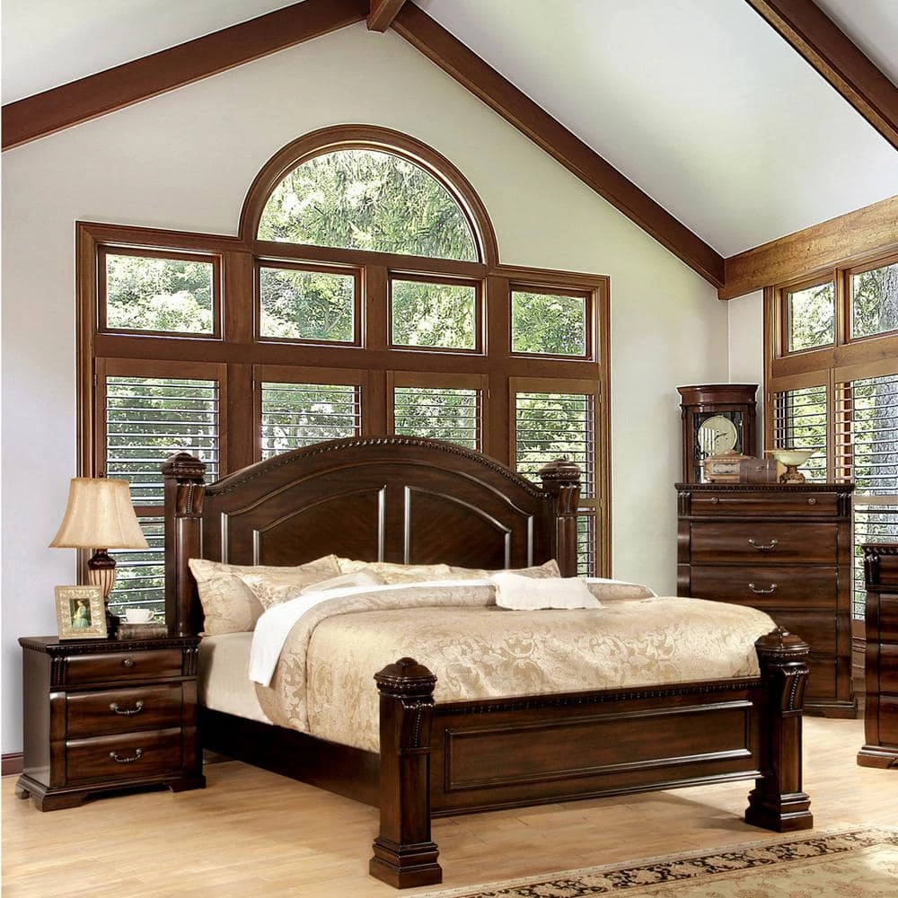 Sonoro 3-Drawer Cherry Nightstand 28 in. H x 28 in. W x 17 in. D by Furniture of America 6 Sonoro 3-Drawer Cherry Nightstand 28 in. H x 28 in. W x 17 in. D by Furniture of America - Image 6