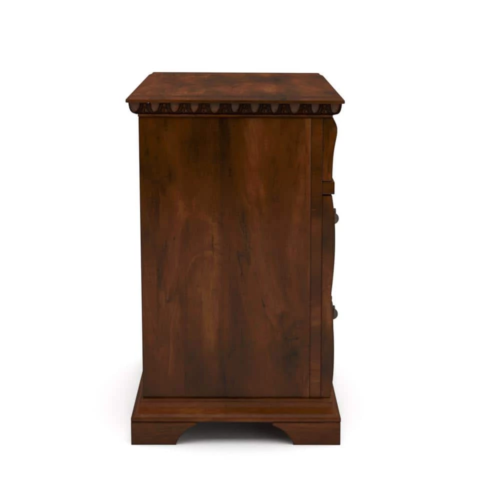 Sonoro 3-Drawer Cherry Nightstand 28 in. H x 28 in. W x 17 in. D by Furniture of America 2 Sonoro 3-Drawer Cherry Nightstand 28 in. H x 28 in. W x 17 in. D by Furniture of America - Image 2