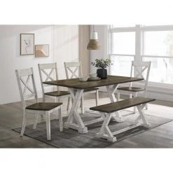 Beardsley Chestnut and Antique White Dining Bench (18.13 in. H x 47.25 in. W x 13.63 in. D) by Furniture of America 11 Beardsley Chestnut and Antique White Dining Bench (18.13 in. H x 47.25 in. W x 13.63 in. D) by Furniture of America -Furniture of America Sales Store chestnut and antique white furniture of america dining benches idf 3167cn bn 31 1000