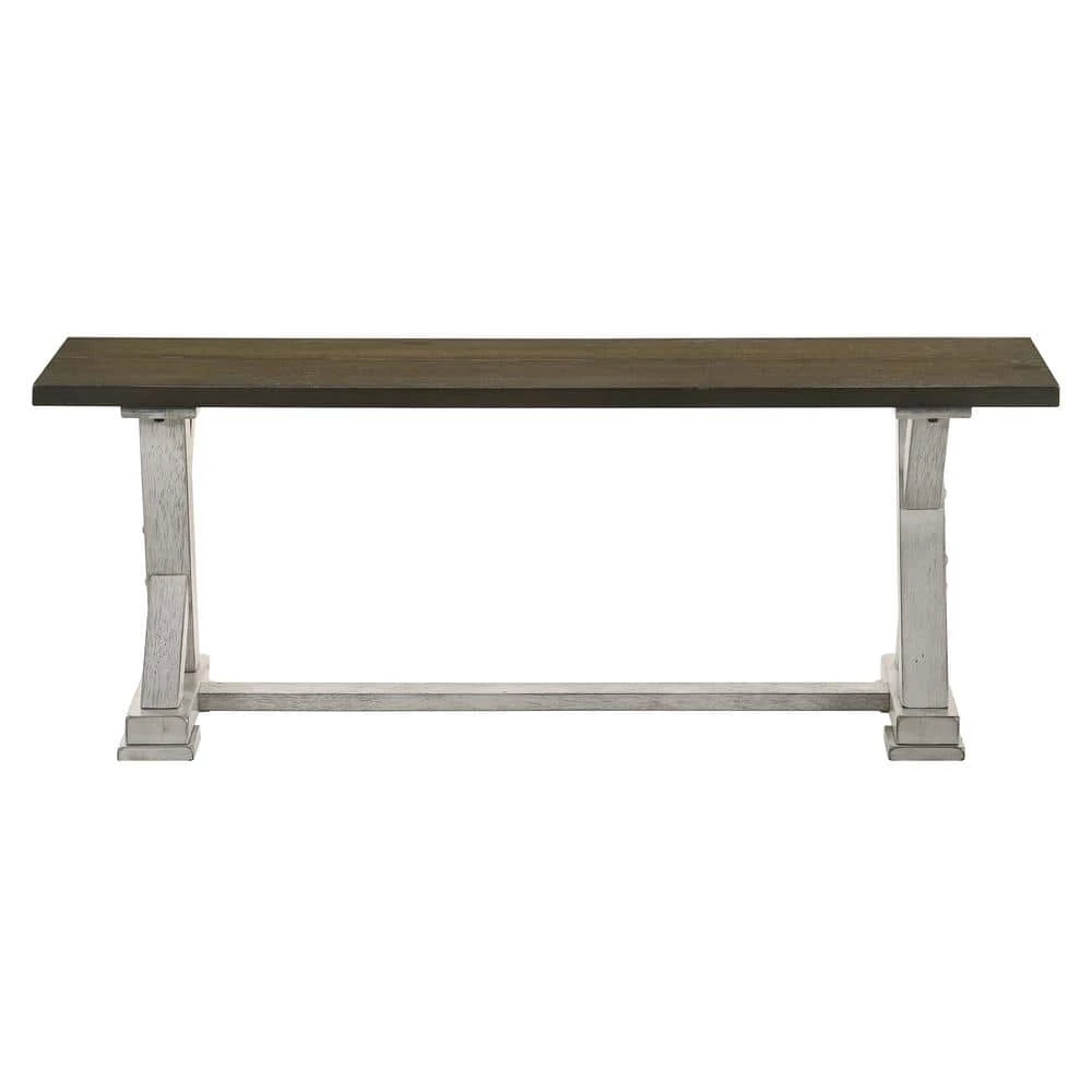 Beardsley Chestnut and Antique White Dining Bench (18.13 in. H x 47.25 in. W x 13.63 in. D) by Furniture of America 3 Beardsley Chestnut and Antique White Dining Bench (18.13 in. H x 47.25 in. W x 13.63 in. D) by Furniture of America - Image 3