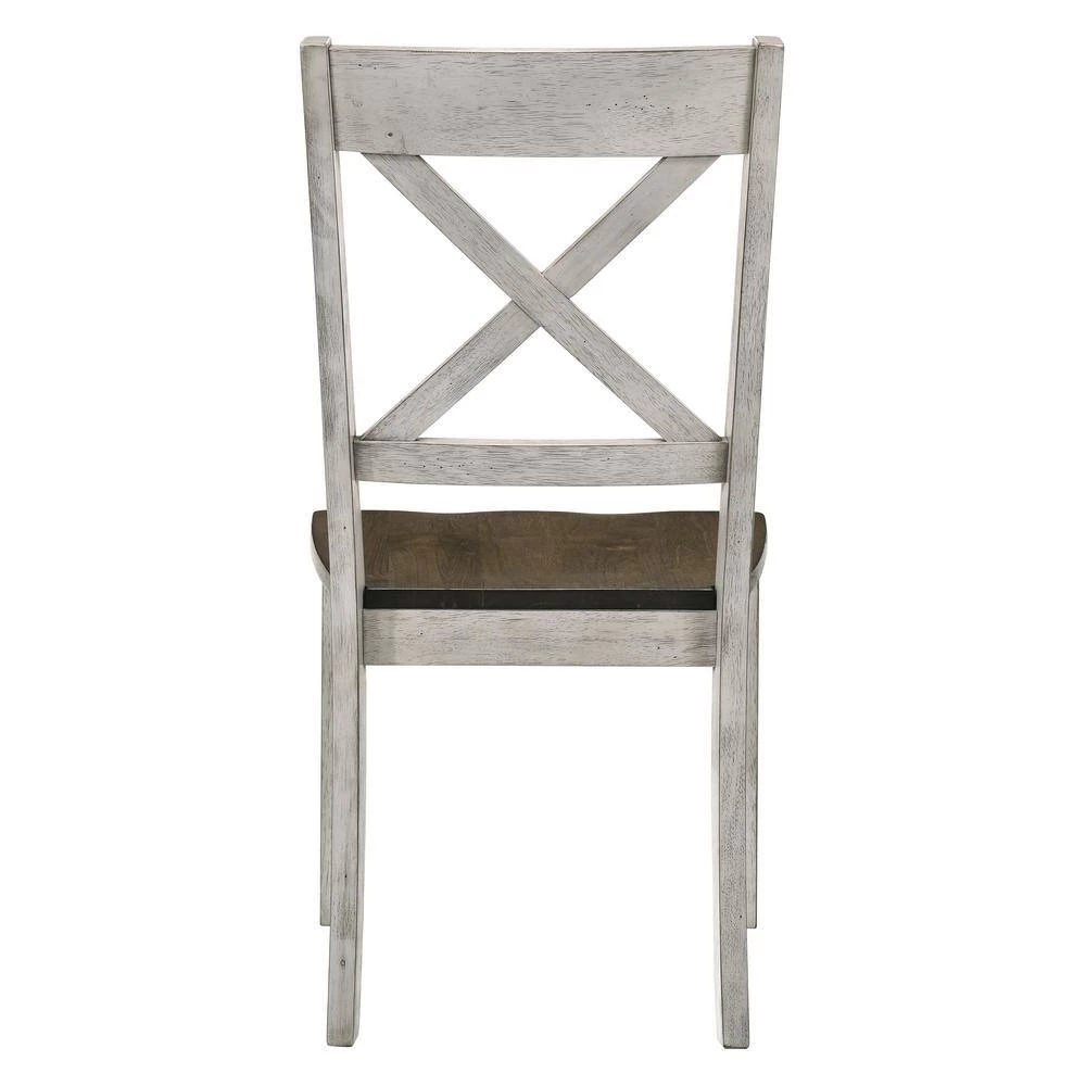 Beardsley Chestnut and Antique White Wood Dining Chair (Set of 2) by Furniture of America 4 Beardsley Chestnut and Antique White Wood Dining Chair (Set of 2) by Furniture of America - Image 4