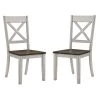 Beardsley Chestnut and Antique White Wood Dining Chair (Set of 2) by Furniture of America