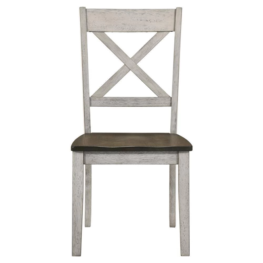 Beardsley Chestnut and Antique White Wood Dining Chair (Set of 2) by Furniture of America 2 Beardsley Chestnut and Antique White Wood Dining Chair (Set of 2) by Furniture of America - Image 2