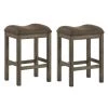 Milroy 26 in. Chestnut and Brown Wood Counter Height Stools (Set of 2) by Furniture of America