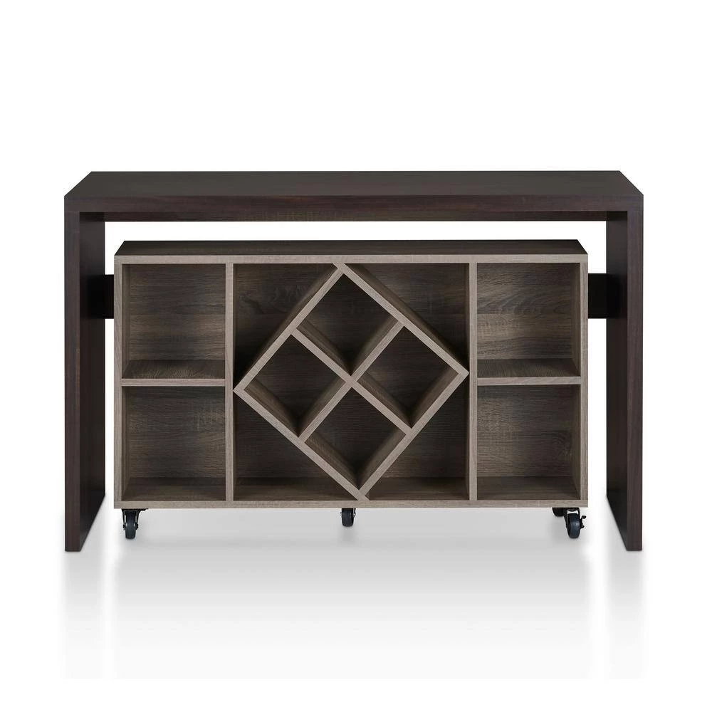 Effie 47 in. Rectangle Chestnut Brown Wood Computer Desk with Caster Wheels by Furniture of America 3 Effie 47 in. Rectangle Chestnut Brown Wood Computer Desk with Caster Wheels by Furniture of America - Image 3