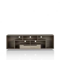 BEAU 71 in. Chestnut Brown MDF TV Stand with 2-Drawer Fits TVs Up to 80 in. with Cable Management by Furniture of America