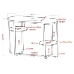Thaler 42 in. Chrome and Clear Oval Glass Console Table with 2 Shelves by Furniture of America 12 Thaler 42 in. Chrome and Clear Oval Glass Console Table with 2 Shelves by Furniture of America -Furniture of America Sales Store chrome and clear furniture of america console tables idf 4281crm s 76 1000