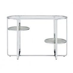 Thaler 42 in. Chrome and Clear Oval Glass Console Table with 2 Shelves by Furniture of America 9 Thaler 42 in. Chrome and Clear Oval Glass Console Table with 2 Shelves by Furniture of America -Furniture of America Sales Store chrome and clear furniture of america console tables idf 4281crm s c3 1000