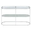 Castano 48 in. Chrome and Clear Oval Glass Console Table with Shelf by Furniture of America