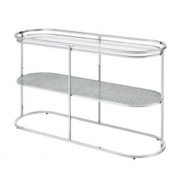 Castano 48 in. Chrome and Clear Oval Glass Console Table with Shelf by Furniture of America 9 Castano 48 in. Chrome and Clear Oval Glass Console Table with Shelf by Furniture of America -Furniture of America Sales Store chrome and clear furniture of america console tables idf 4287crm s c3 1000