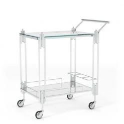 Kapelle Chrome Serving Cart with Caster Wheels by Furniture of America 10 Kapelle Chrome Serving Cart with Caster Wheels by Furniture of America -Furniture of America Sales Store chrome finish furniture of america bar carts idf ac537 4f 1000