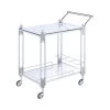 Kapelle Chrome Serving Cart with Caster Wheels by Furniture of America