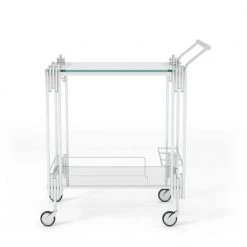 Kapelle Chrome Serving Cart with Caster Wheels by Furniture of America 9 Kapelle Chrome Serving Cart with Caster Wheels by Furniture of America -Furniture of America Sales Store chrome finish furniture of america bar carts idf ac537 c3 1000