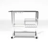 Daves Chrome Serving Cart with Stemware Rack by Furniture of America