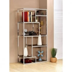 Bowynne 70.25 in. Chrome Steel 6-Shelf Standard Bookcase by Furniture of America 15 Bowynne 70.25 in. Chrome Steel 6-Shelf Standard Bookcase by Furniture of America -Furniture of America Sales Store chrome furniture of america bookcases bookshelves idf ac6264crm 31 1000