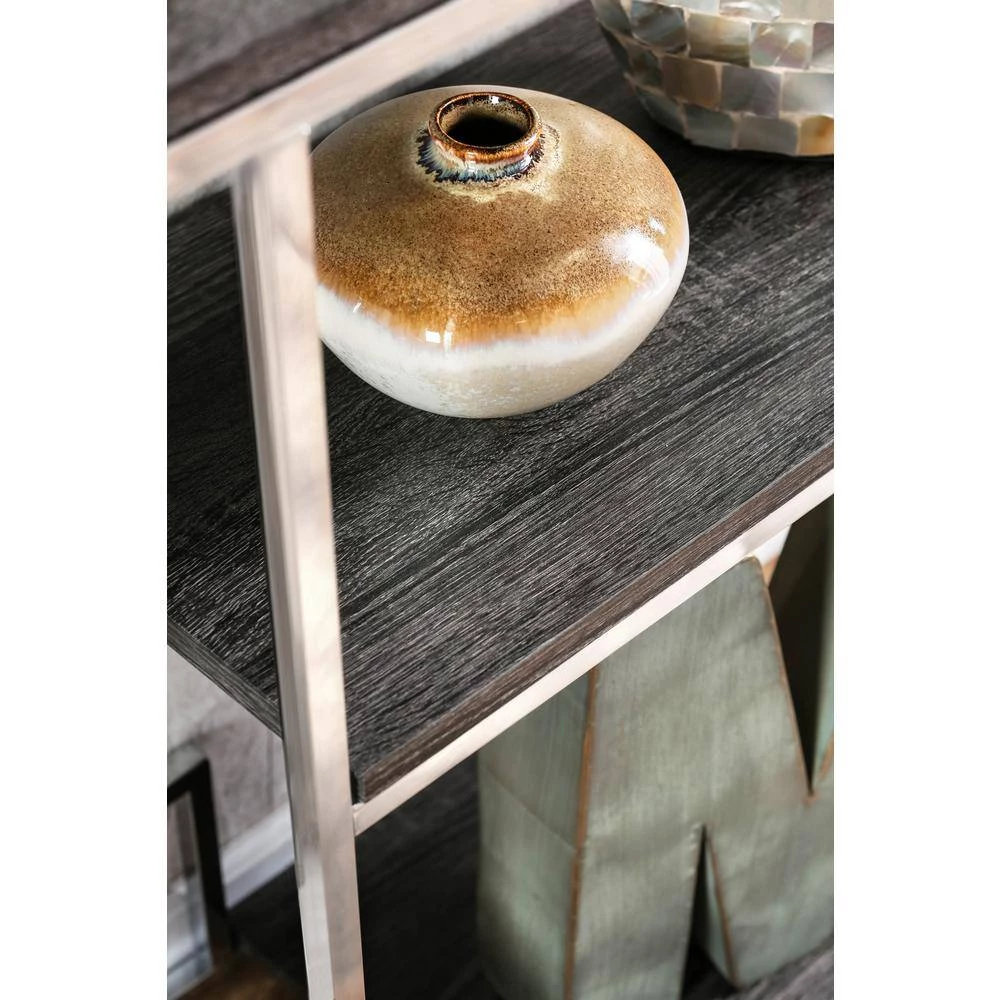 Bowynne 70.25 in. Chrome Steel 6-Shelf Standard Bookcase by Furniture of America 6 Bowynne 70.25 in. Chrome Steel 6-Shelf Standard Bookcase by Furniture of America - Image 6