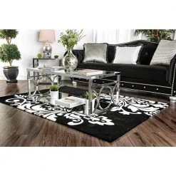 Innedia 47.25 in. Chrome Rectangle Glass Coffee Table by Furniture of America -Furniture of America Sales Store chrome furniture of america coffee tables idf 4166crm c 4f 1000
