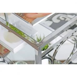 Innedia 47.25 in. Chrome Rectangle Glass Coffee Table by Furniture of America -Furniture of America Sales Store chrome furniture of america coffee tables idf 4166crm c fa 1000