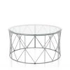 Sunnet 35.38 in. Chrome Round Glass Top Coffee Table by Furniture of America