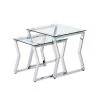 Hensley 18 in. Chrome Steel 2-Piece Nesting Tables by Furniture of America