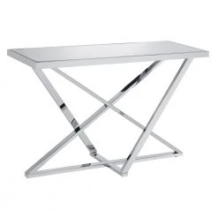 Katalpa 47.25 in. Chrome Rectangle Mirror Console Table by Furniture of America