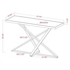 Katalpa 47.25 in. Chrome Rectangle Mirror Console Table by Furniture of America -Furniture of America Sales Store chrome furniture of america console tables idf 4136crm s 76 1000