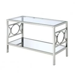 Innedia 47.25 in. Chrome Rectangle Glass Console Table by Furniture of America
