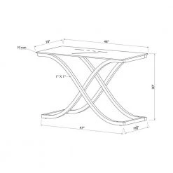 Kharmony 48 in. Chrome Rectangle Glass Console Table by Furniture of America -Furniture of America Sales Store chrome furniture of america console tables idf 4233s 76 1000