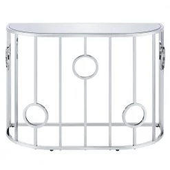 Freys 42.13 in. Chrome Glass Console Table by Furniture of America 10 Freys 42.13 in. Chrome Glass Console Table by Furniture of America -Furniture of America Sales Store chrome furniture of america console tables idf 4283crm s c3 1000