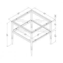 Harlyenne 22 in. Chrome Square Glass End Table by Furniture of America -Furniture of America Sales Store chrome furniture of america end side tables idf 4162crm e 76 1000