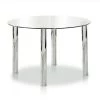 Cardigan 45 in. Round Chrome Glass Dining Table by Furniture of America