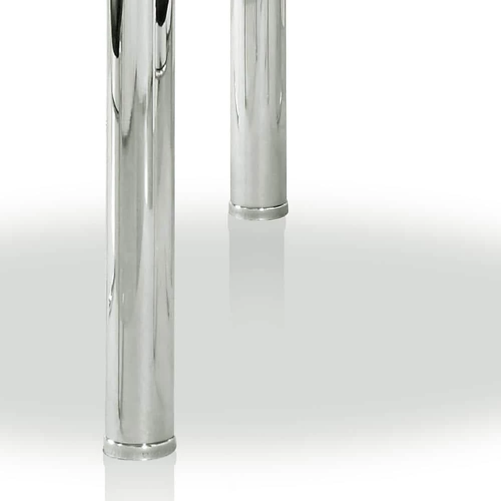 Cardigan 45 in. Round Chrome Glass Dining Table by Furniture of America 2 Cardigan 45 in. Round Chrome Glass Dining Table by Furniture of America - Image 2