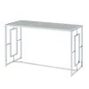 Tedmon 48 in. Chrome Rectangle Glass Console Table with Waterfall Pattern Top by Furniture of America