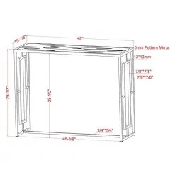 Tedmon 48 in. Chrome Rectangle Glass Console Table with Waterfall Pattern Top by Furniture of America -Furniture of America Sales Store chrome plating furniture of america console tables idf 4197crm s 76 1000