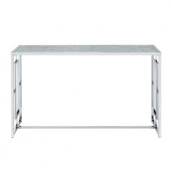 Tedmon 48 in. Chrome Rectangle Glass Console Table with Waterfall Pattern Top by Furniture of America -Furniture of America Sales Store chrome plating furniture of america console tables idf 4197crm s c3 1000