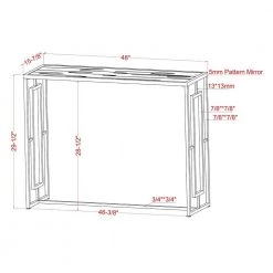 Tedmon 48 in. Chrome Rectangle Glass Console Table with Ripples Pattern Top by Furniture of America -Furniture of America Sales Store chrome plating furniture of america console tables idf 4198crm s 76 1000