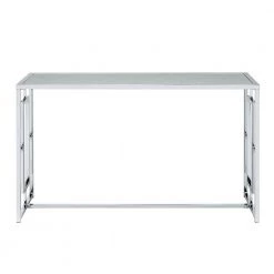 Tedmon 48 in. Chrome Rectangle Glass Console Table with Ripples Pattern Top by Furniture of America -Furniture of America Sales Store chrome plating furniture of america console tables idf 4198crm s c3 1000