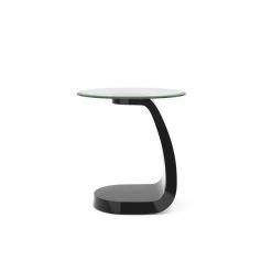 Glennda 23.38 in. H Black High Gloss End Table by Furniture of America -Furniture of America Sales Store clear and black high gloss furniture of america end side tables idf 4042bk e 4f 1000