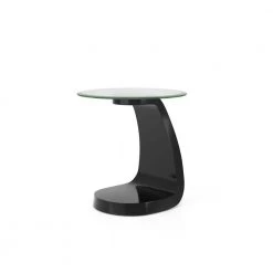 Glennda 23.38 in. H Black High Gloss End Table by Furniture of America