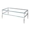 Harlyenne 48 in. Clear and Silver Rectangle Glass Coffee Table by Furniture of America