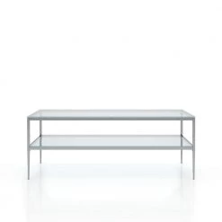 Harlyenne 48 in. Clear and Silver Rectangle Glass Coffee Table by Furniture of America -Furniture of America Sales Store clear and chrome furniture of america coffee tables idf 4162crm c c3 1000