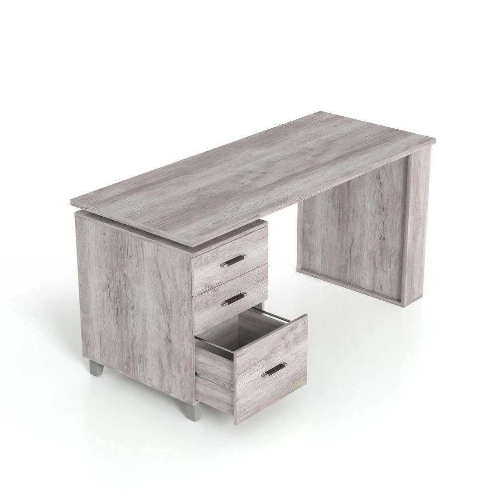 Muskalone 59.06 in. Rectangular Coastal White Wood 3-Drawer Writing Desk with Storage by Furniture of America 8 Muskalone 59.06 in. Rectangular Coastal White Wood 3-Drawer Writing Desk with Storage by Furniture of America - Image 8